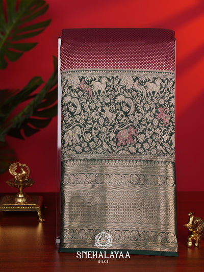Maroon Kanjivaram Silk Saree