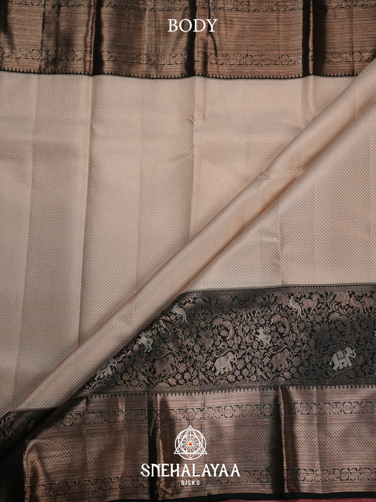 Beige Kanjivaram Silk Saree