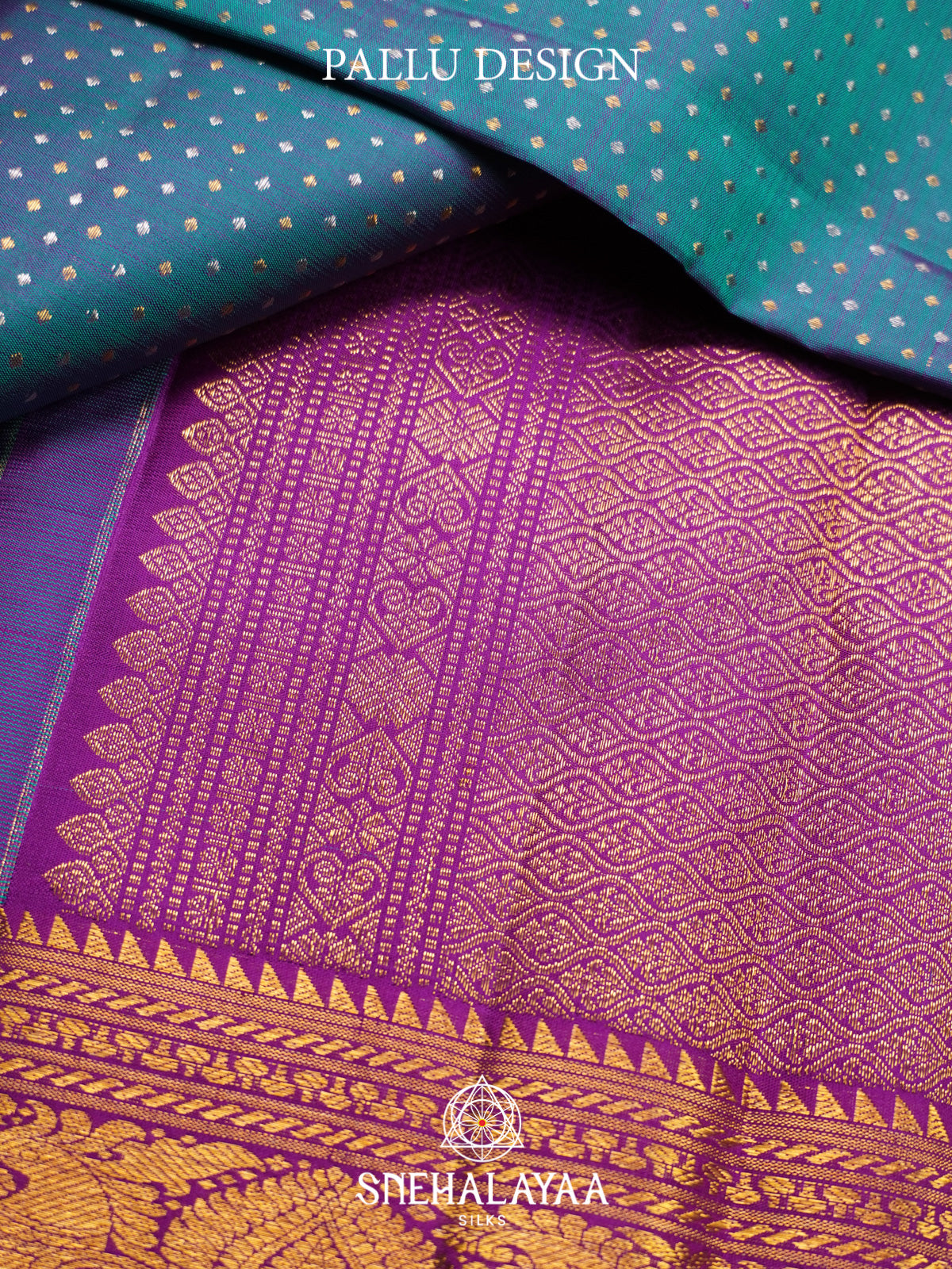 Teal Blue Kanjivaram Silk Saree