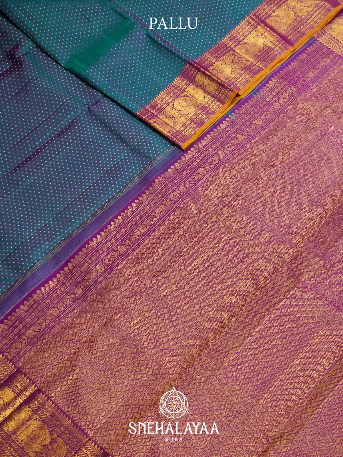 Teal Blue Kanjivaram Silk Saree