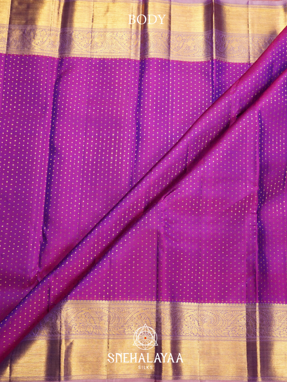 Meganta Purple Kanjivaram Silk Saree