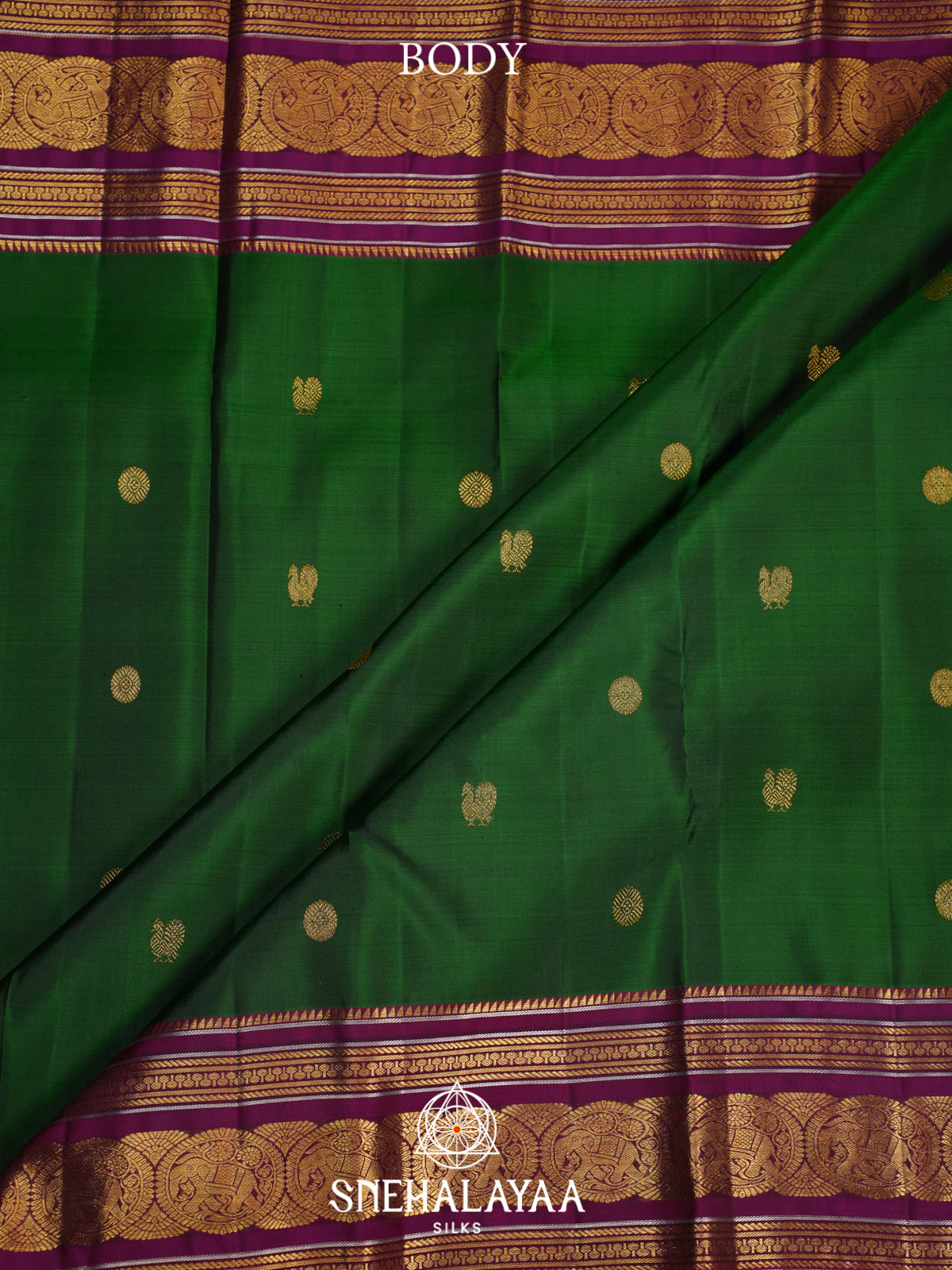 Forest Green Kanjivaram Silk Saree