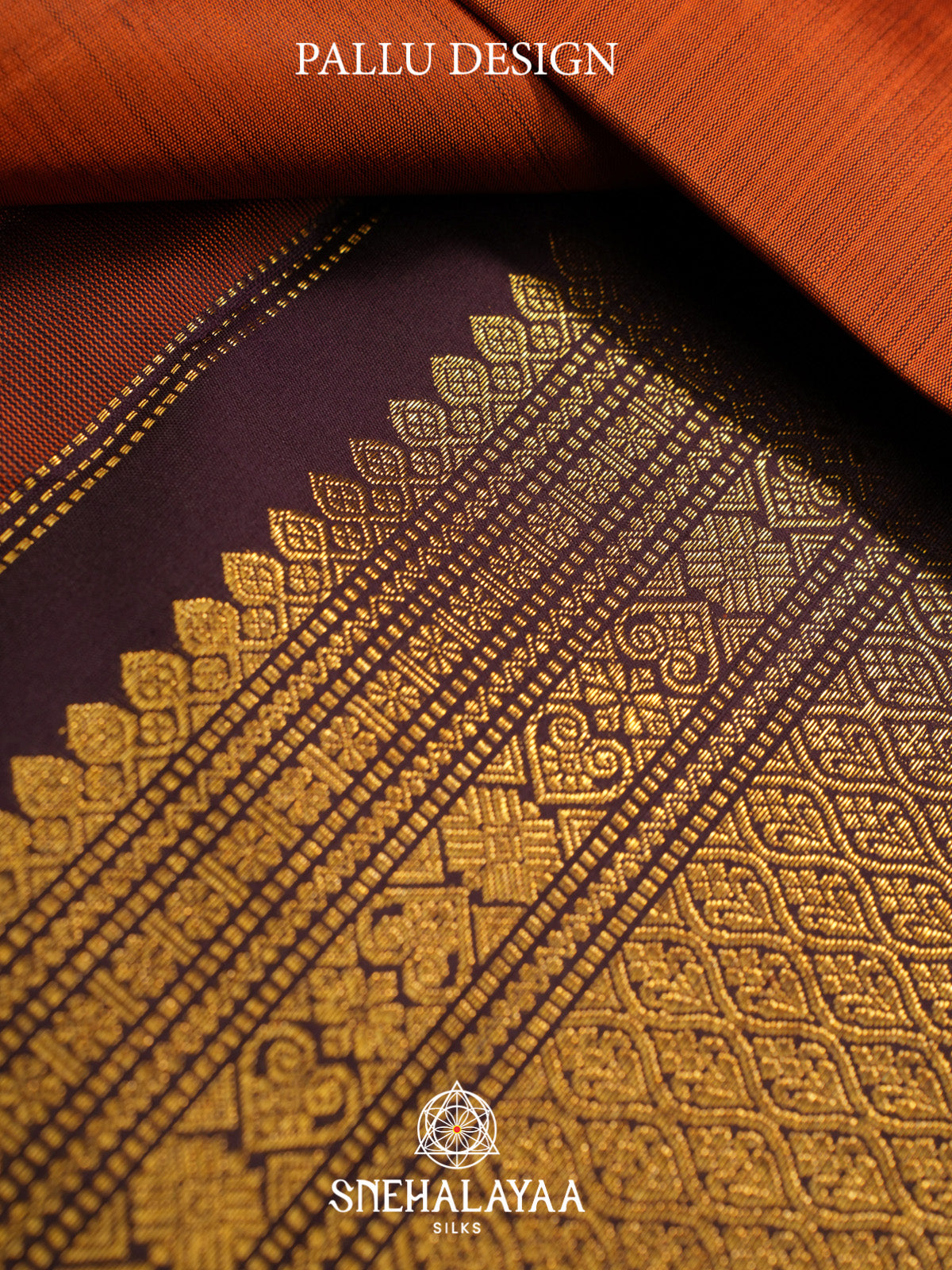 Burnt Orange Kanjivaram Silk Saree
