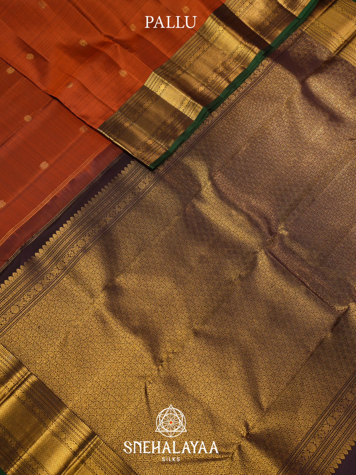 Burnt Orange Kanjivaram Silk Saree