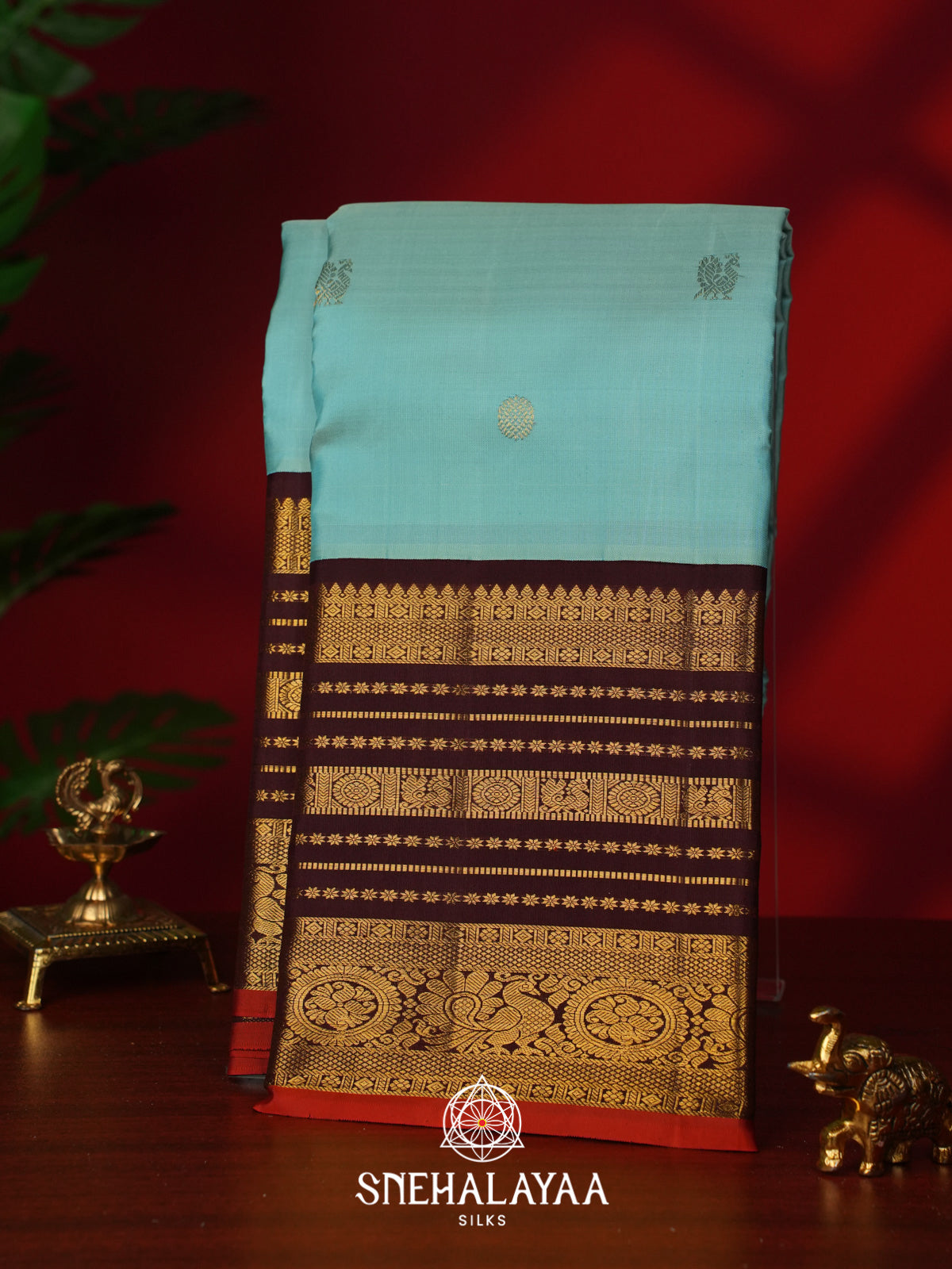 Mint Green Kanjivaram Silk Saree