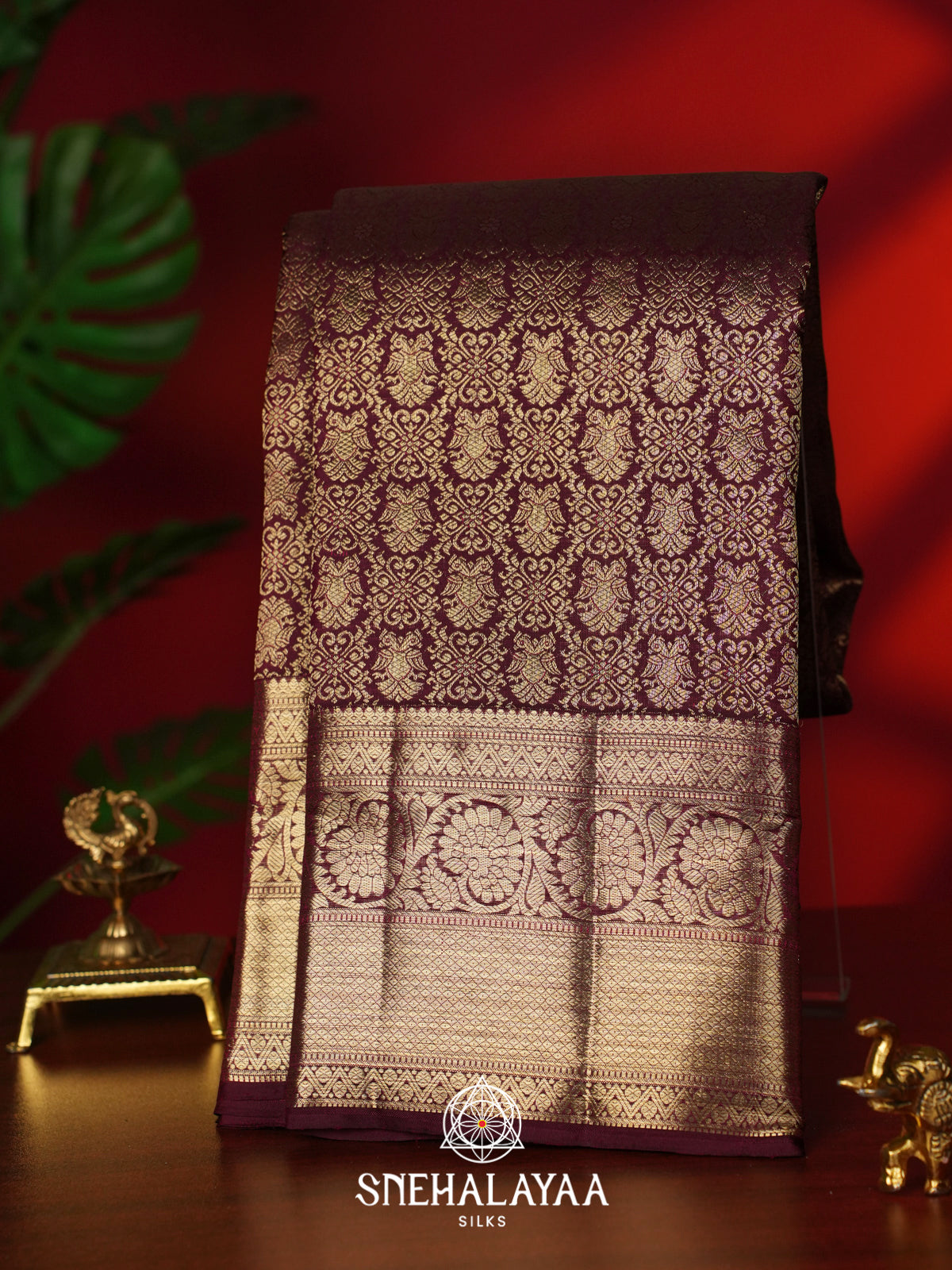 Maroon Kanjivaram Silk Saree