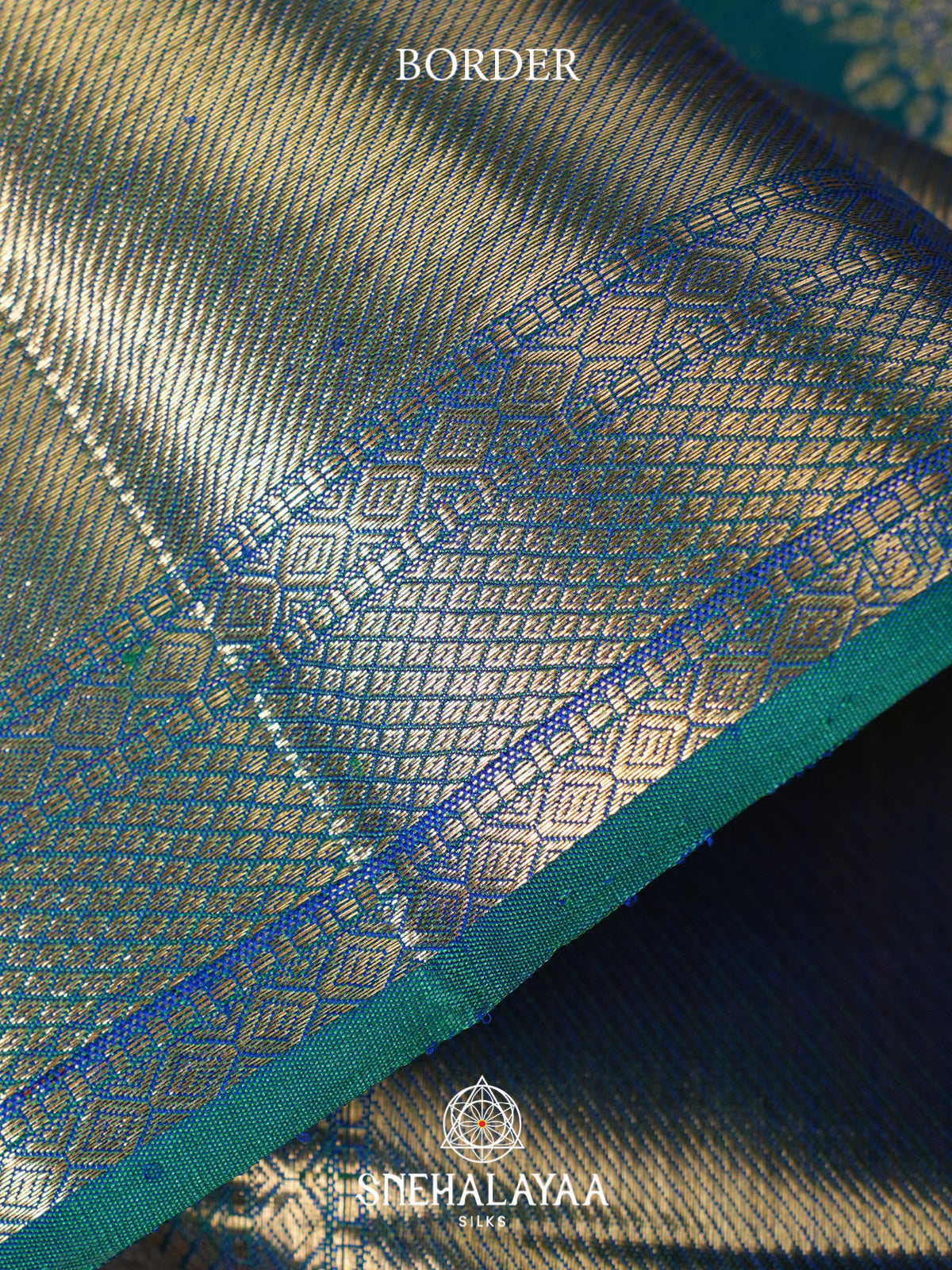 Teal Blue Kanjivaram Silk Saree