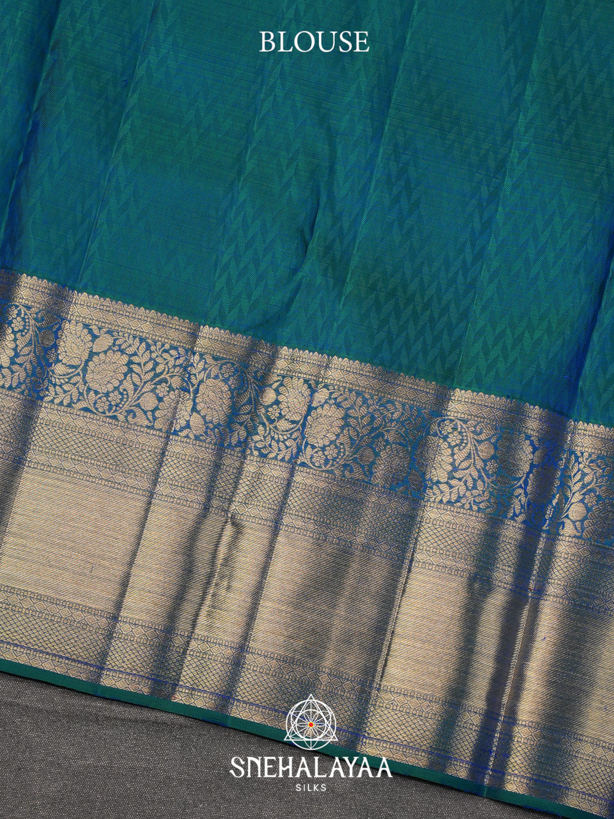 Teal Blue Kanjivaram Silk Saree