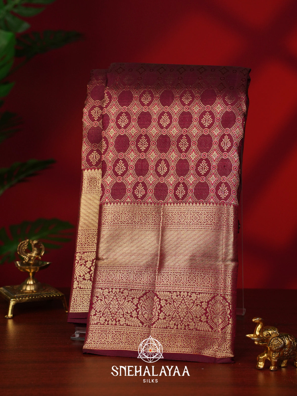 Maroon Kanjivaram Silk Saree