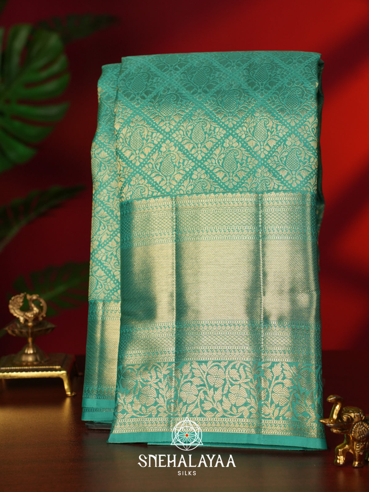 Mint Green Kanjivaram Silk Saree