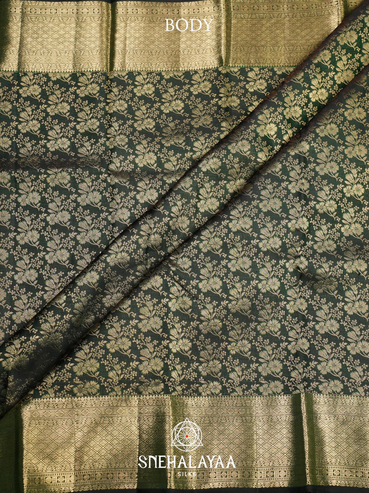 Forest Green Kanjivaram Silk Saree