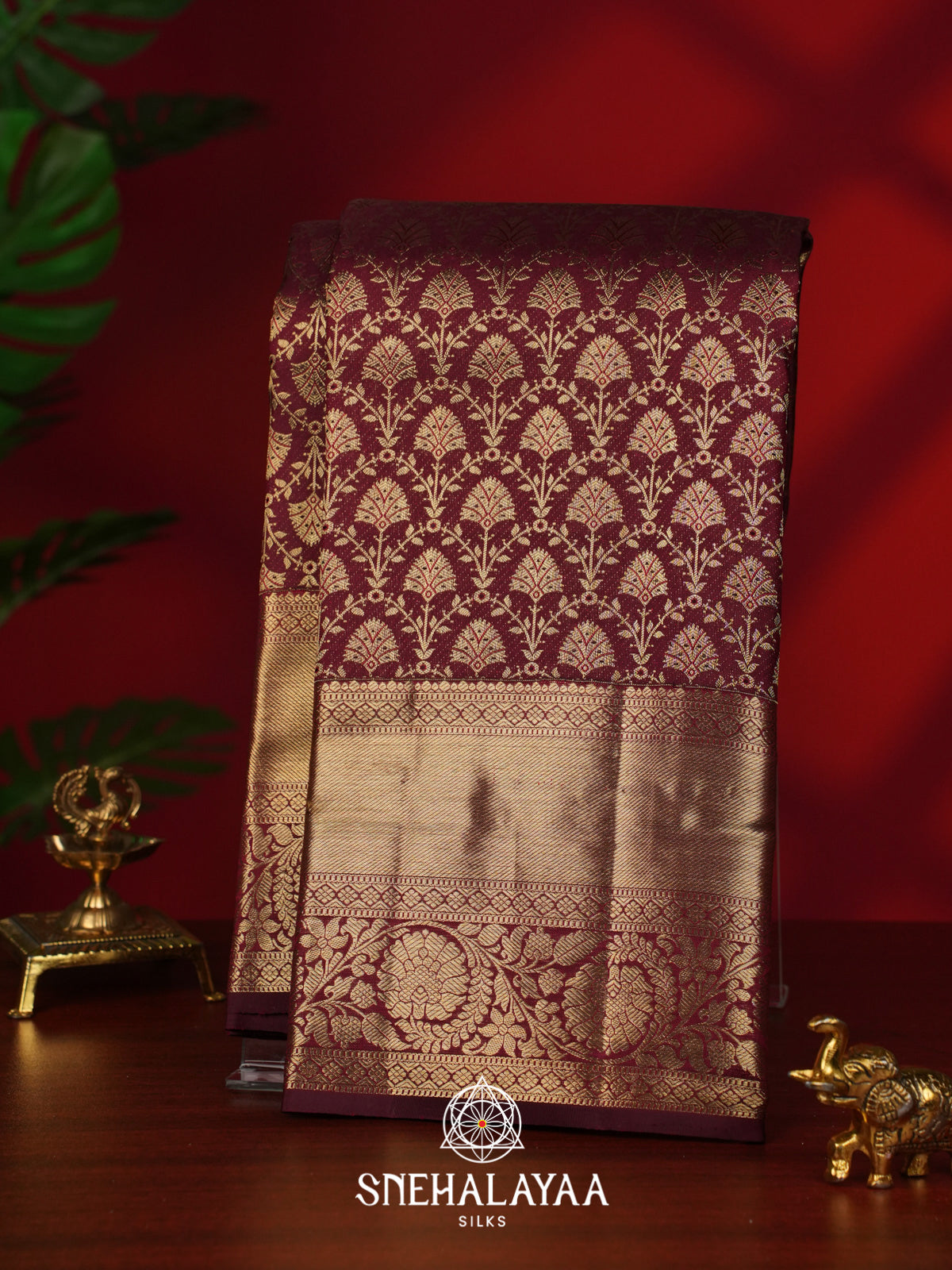 Maroon Kanjivaram Silk Saree