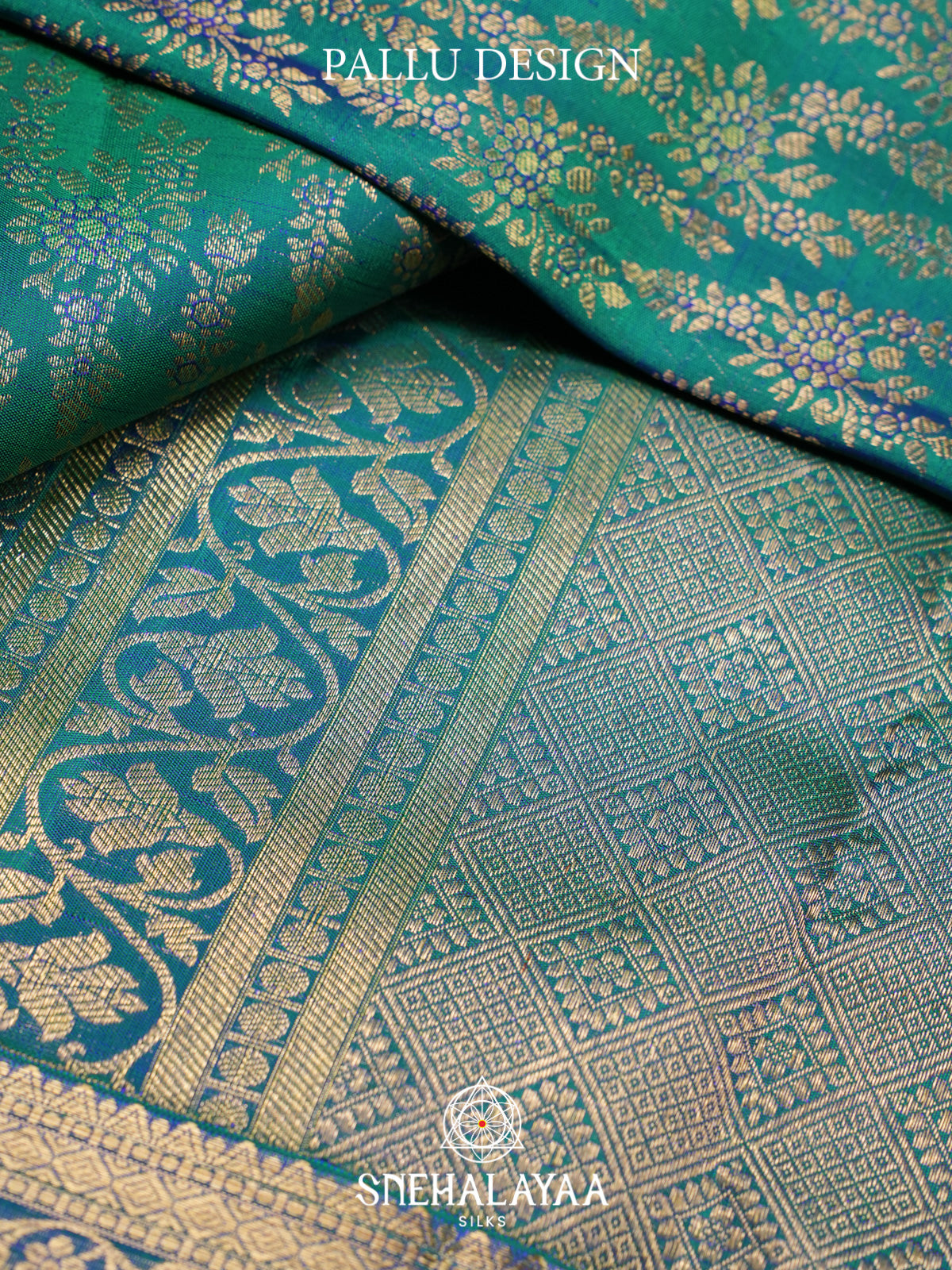 Teal Blue Kanjivaram Silk Saree
