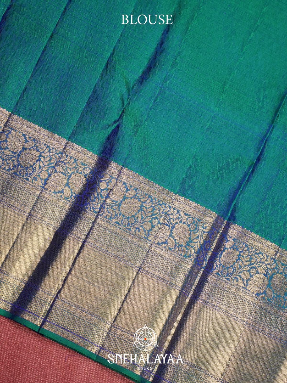 Teal Blue Kanjivaram Silk Saree