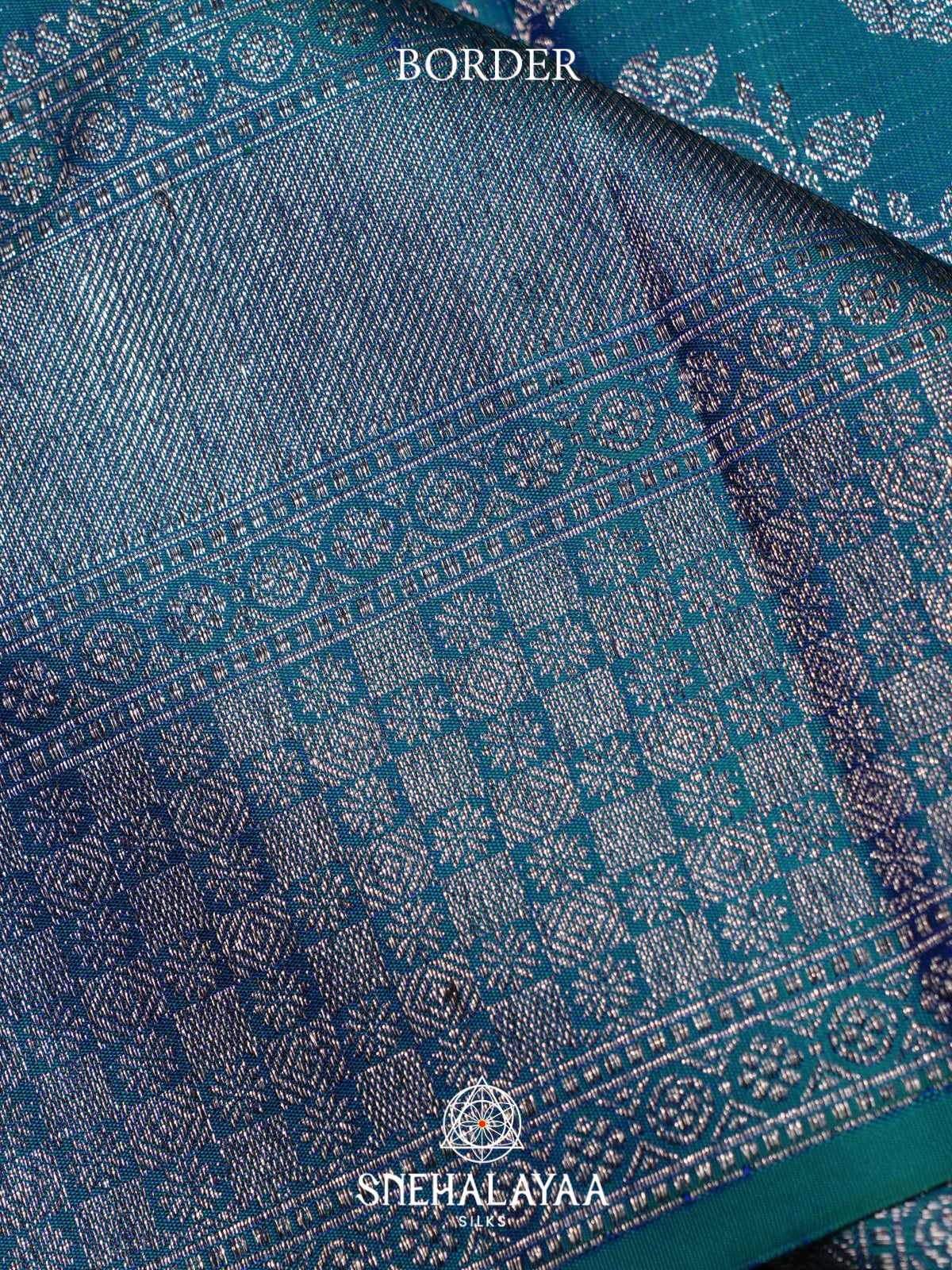 Peacock Blue Kanjivaram Silk Saree