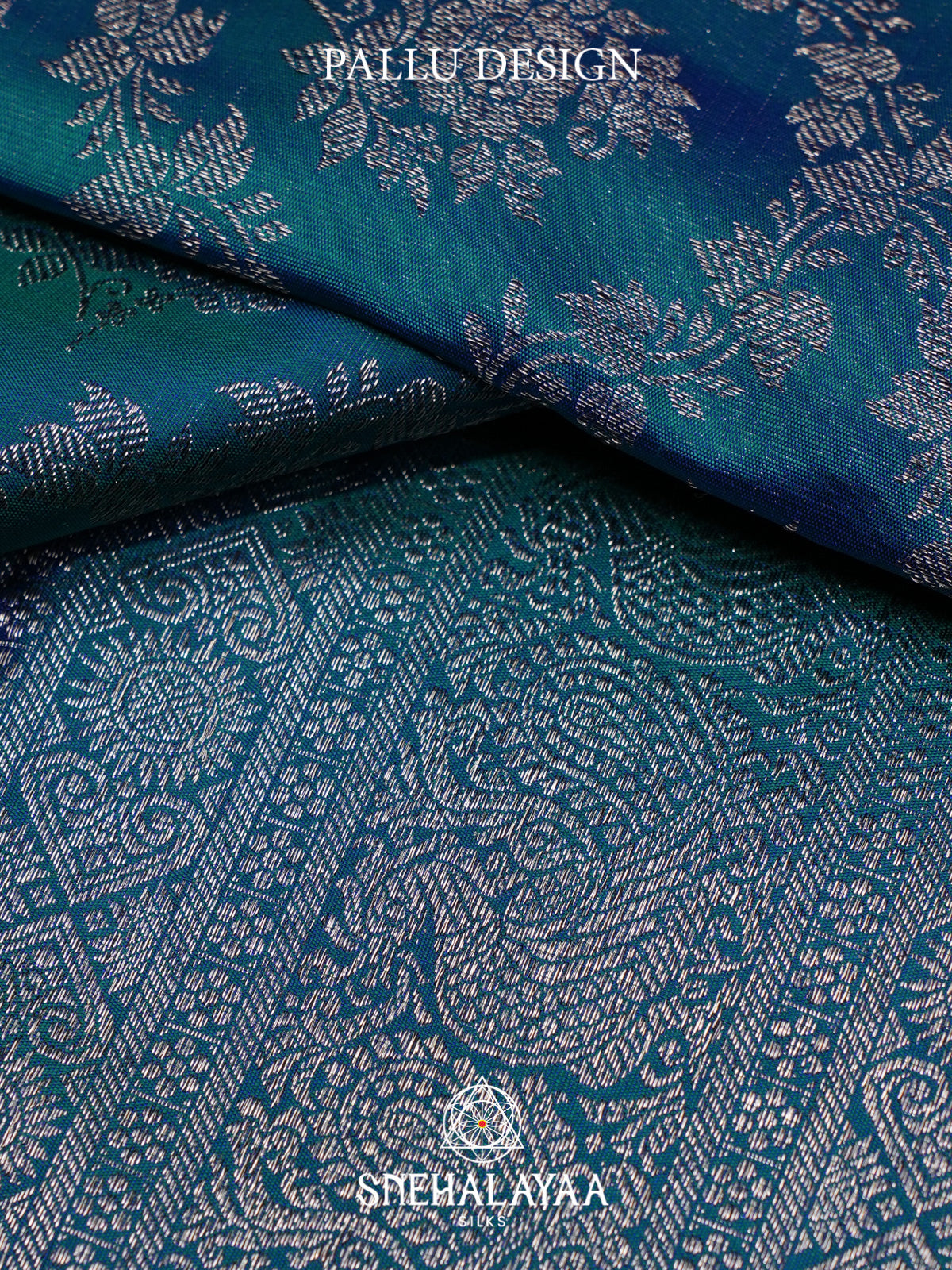Peacock Blue Kanjivaram Silk Saree