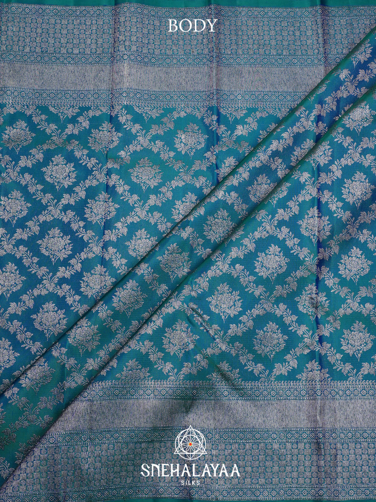 Peacock Blue Kanjivaram Silk Saree
