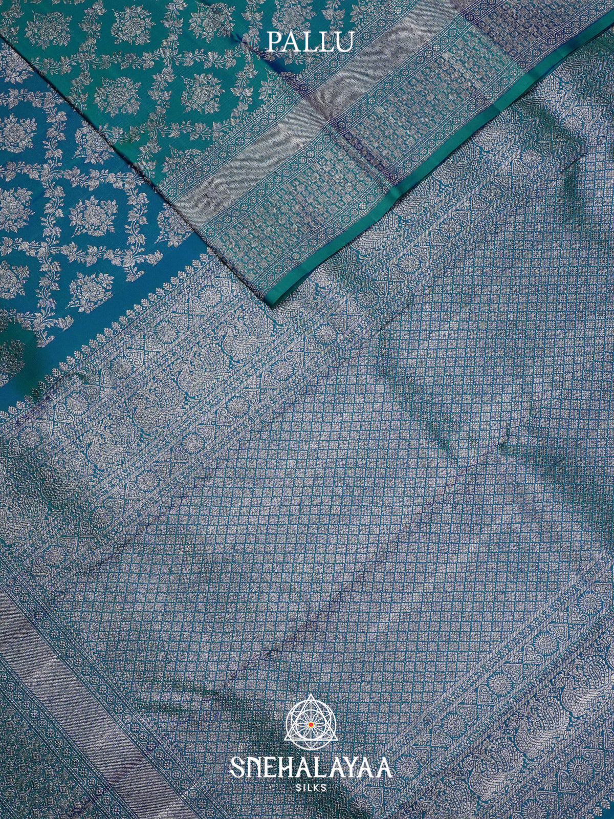 Peacock Blue Kanjivaram Silk Saree