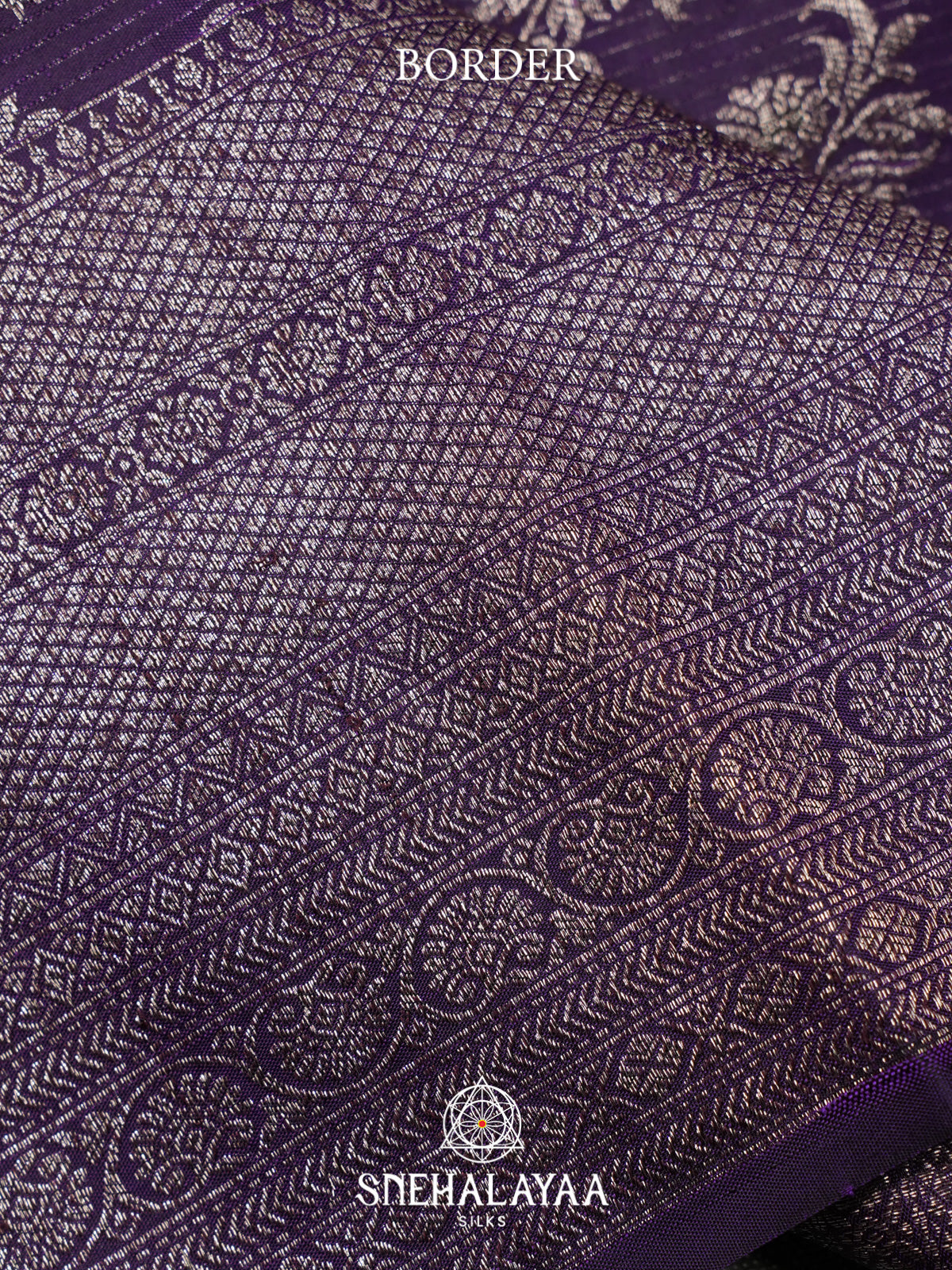 Aubergine Purple Kanjivaram Silk Saree