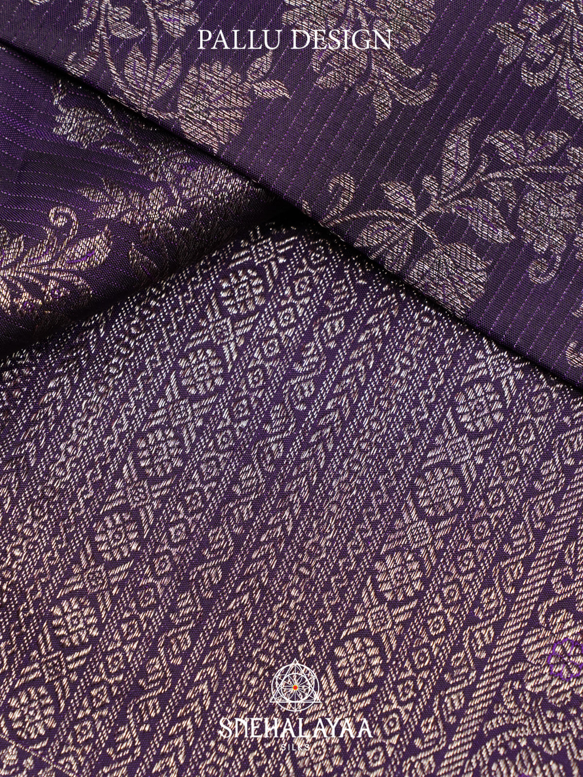 Aubergine Purple Kanjivaram Silk Saree