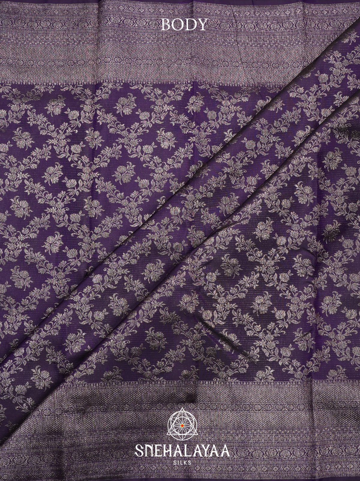 Aubergine Purple Kanjivaram Silk Saree