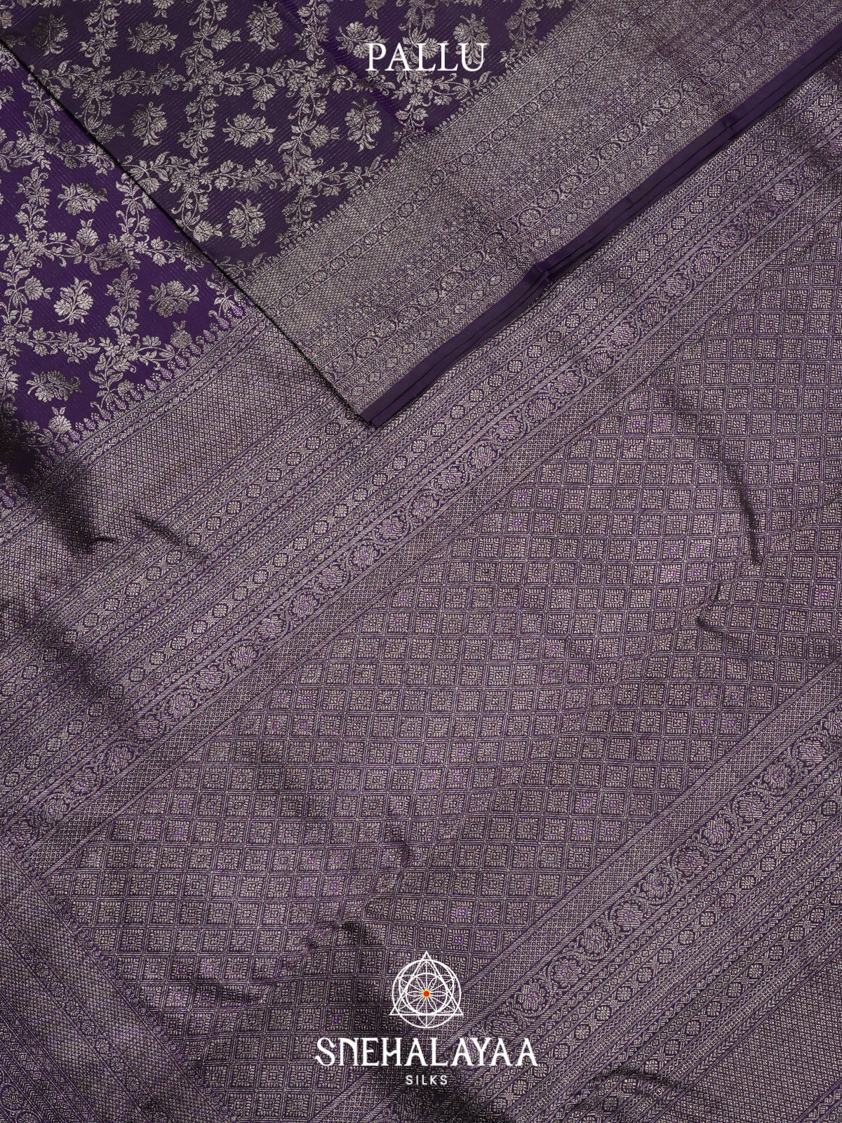 Aubergine Purple Kanjivaram Silk Saree