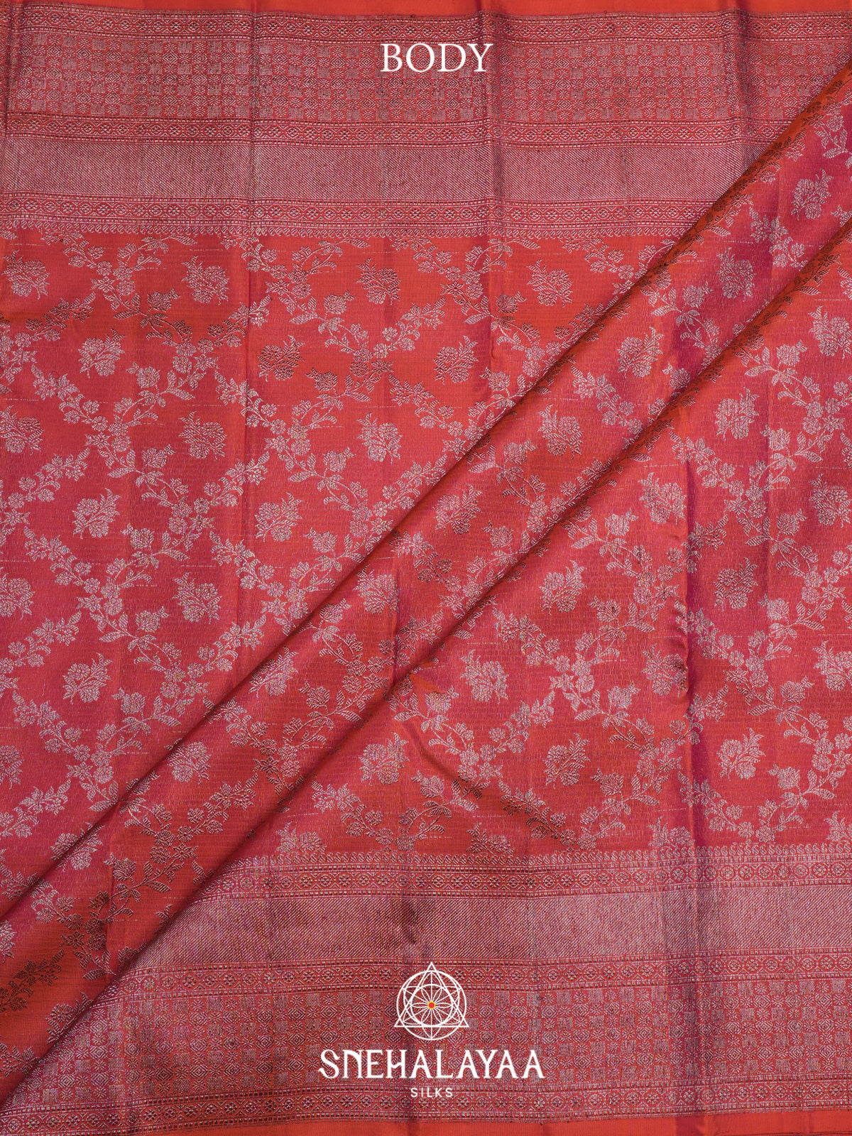 Coral Pink Kanjivaram Silk Saree