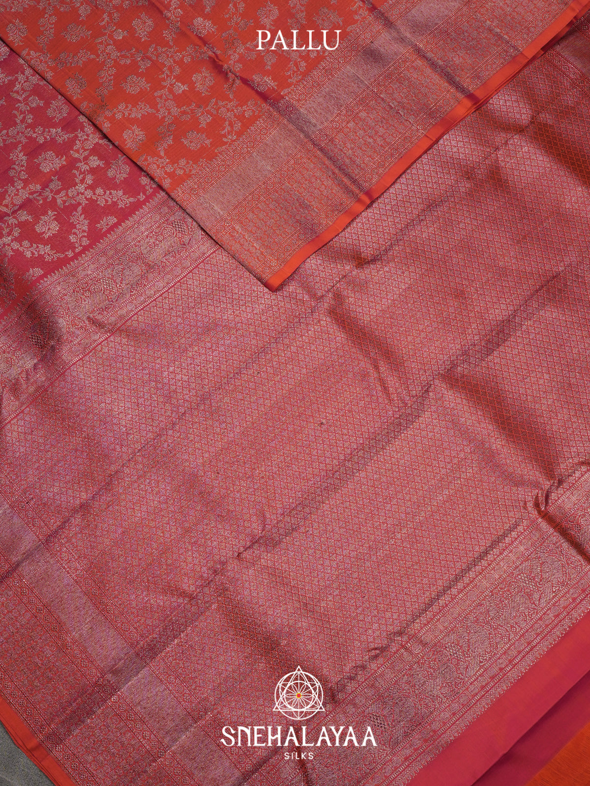 Coral Pink Kanjivaram Silk Saree