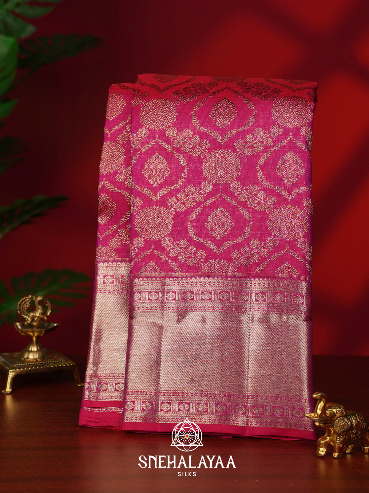 Fuchsia Pink Kanjivaram Silk Saree