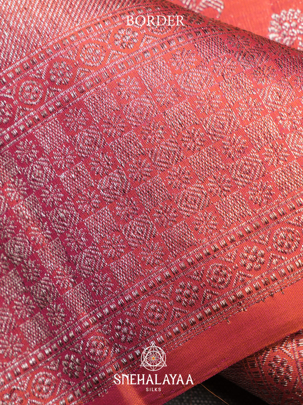 Coral Pink Kanjivaram Silk Saree