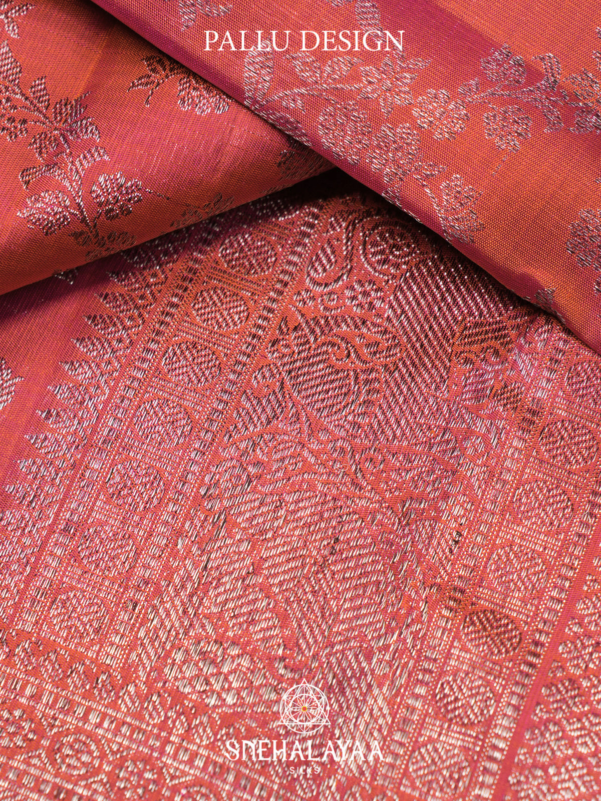 Coral Pink Kanjivaram Silk Saree