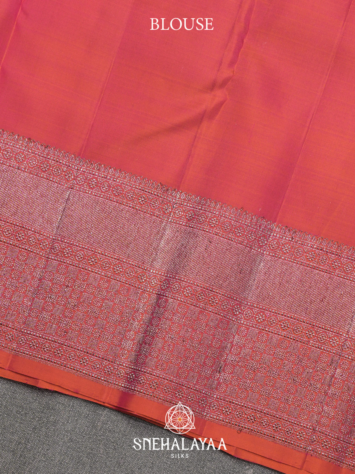 Coral Pink Kanjivaram Silk Saree