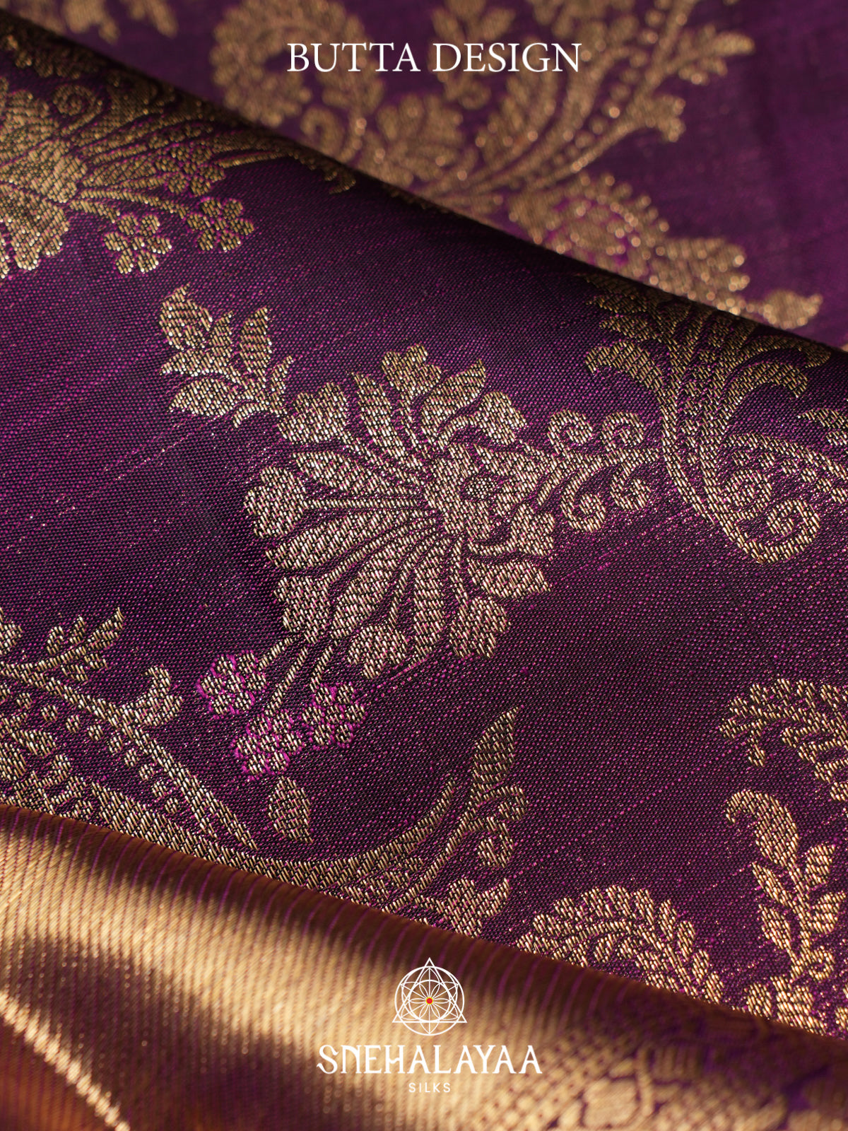 Aubergine Purple Kanjivaram Silk Saree