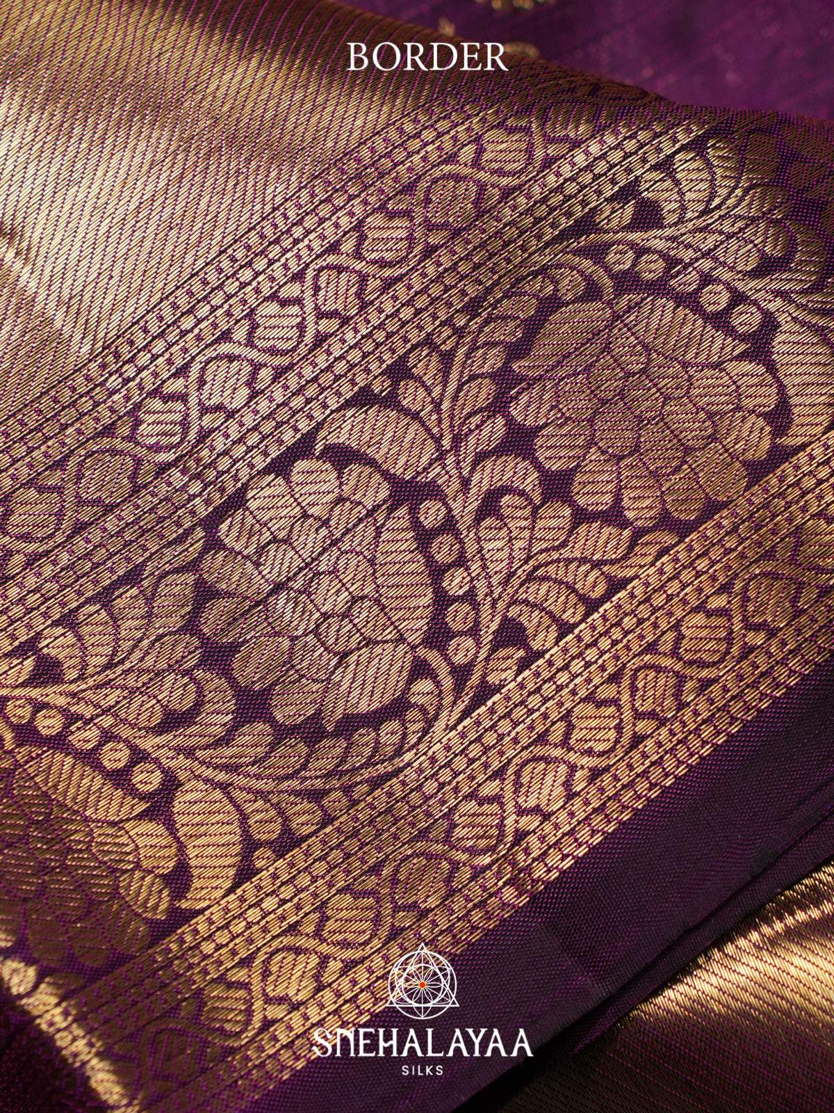 Aubergine Purple Kanjivaram Silk Saree