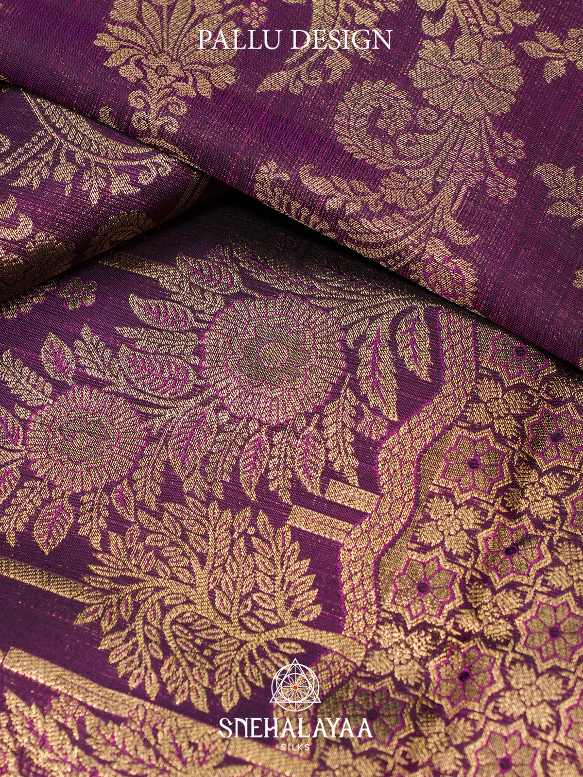 Aubergine Purple Kanjivaram Silk Saree