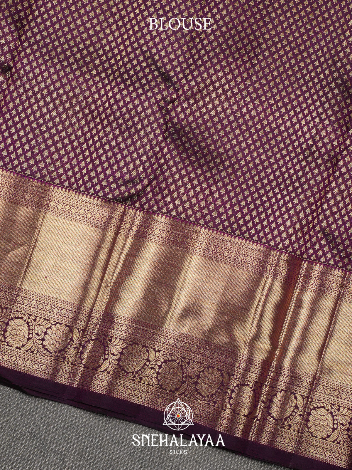 Aubergine Purple Kanjivaram Silk Saree