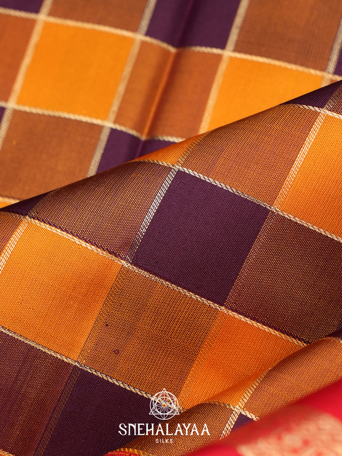 Multicolour Checks Kanjivaram Silk Saree