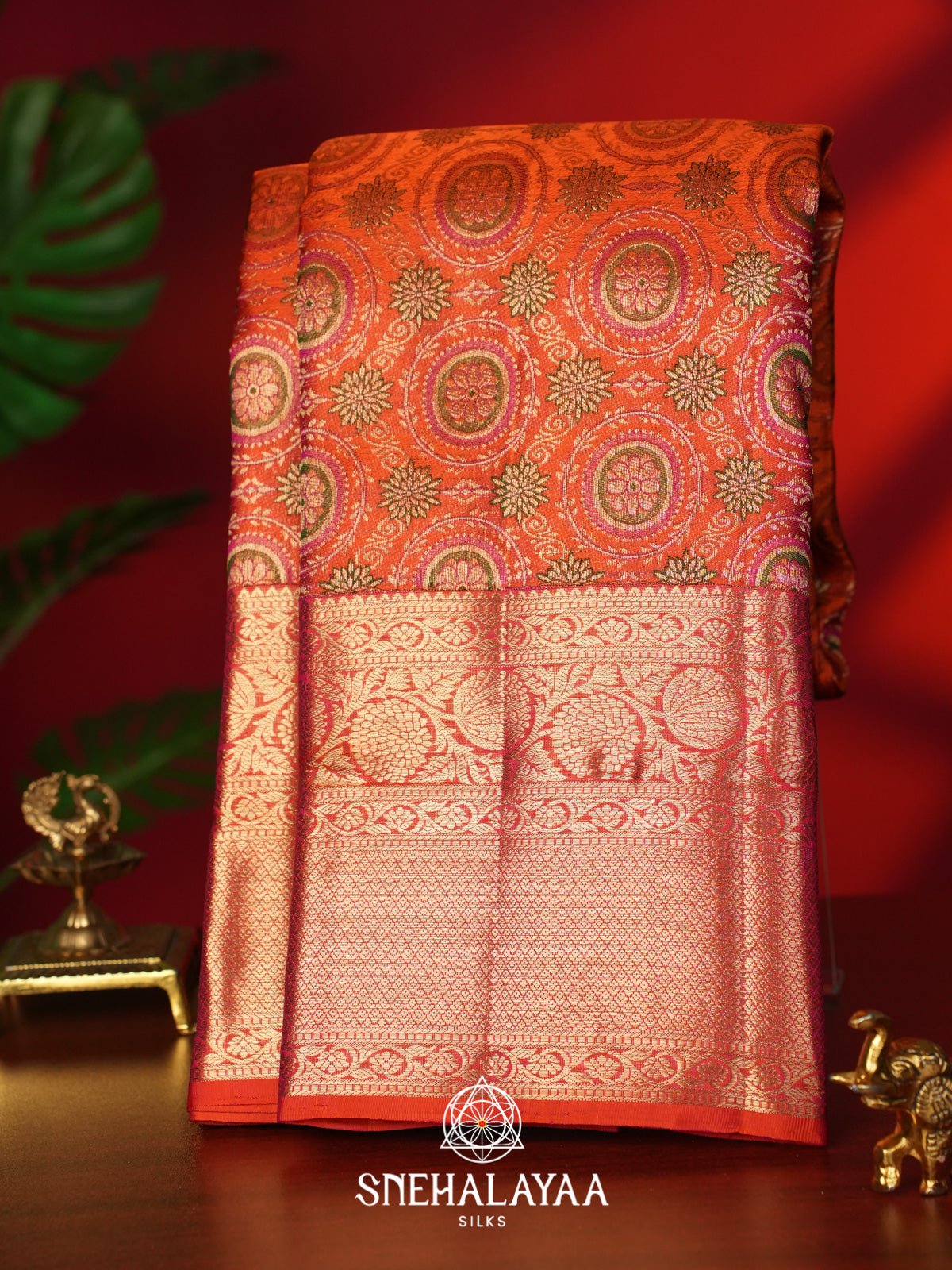 Orange Kanjivaram Silk Saree