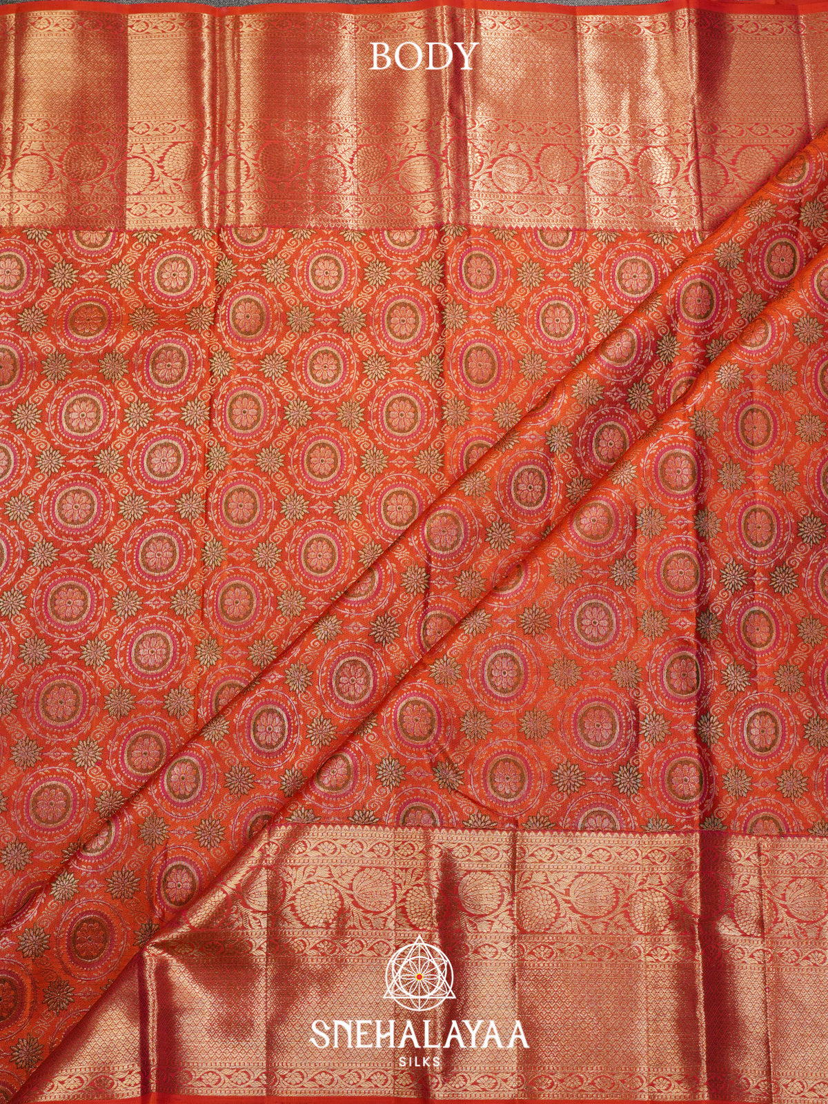 Orange Kanjivaram Silk Saree