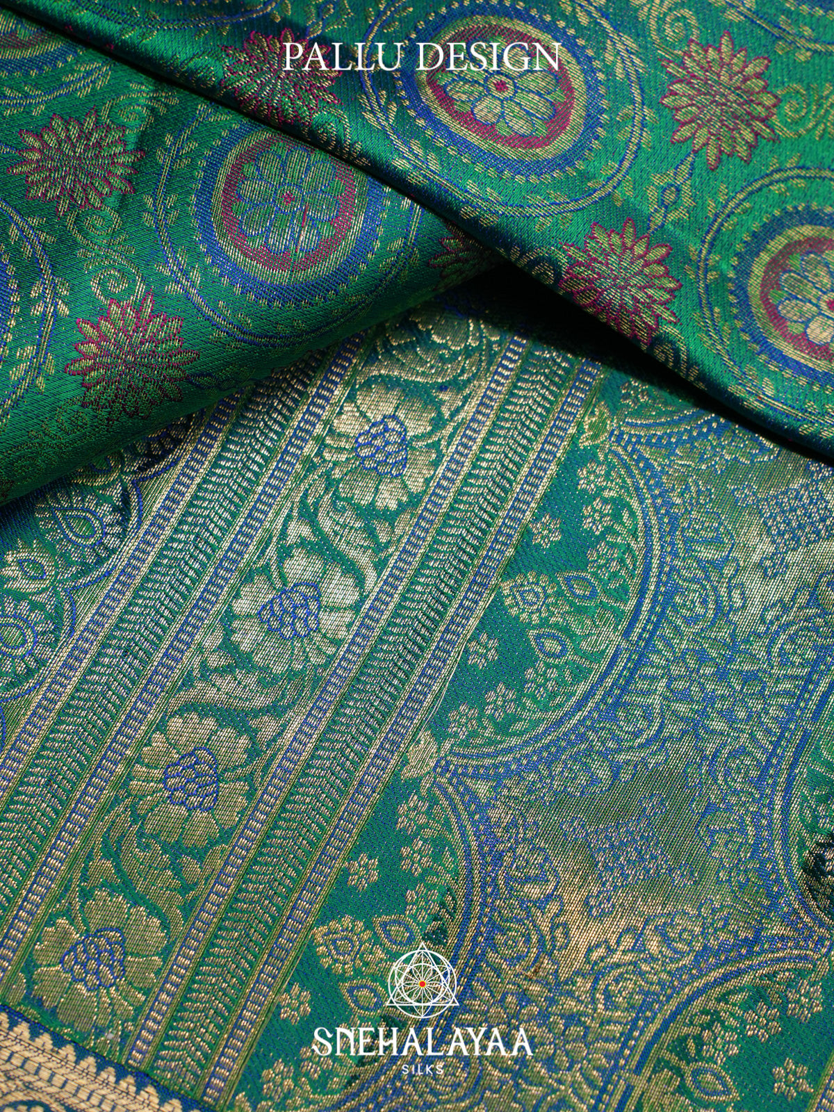 Teal Green Kanjivaram Silk Saree