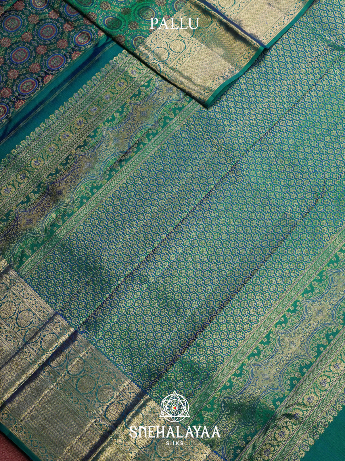 Teal Green Kanjivaram Silk Saree