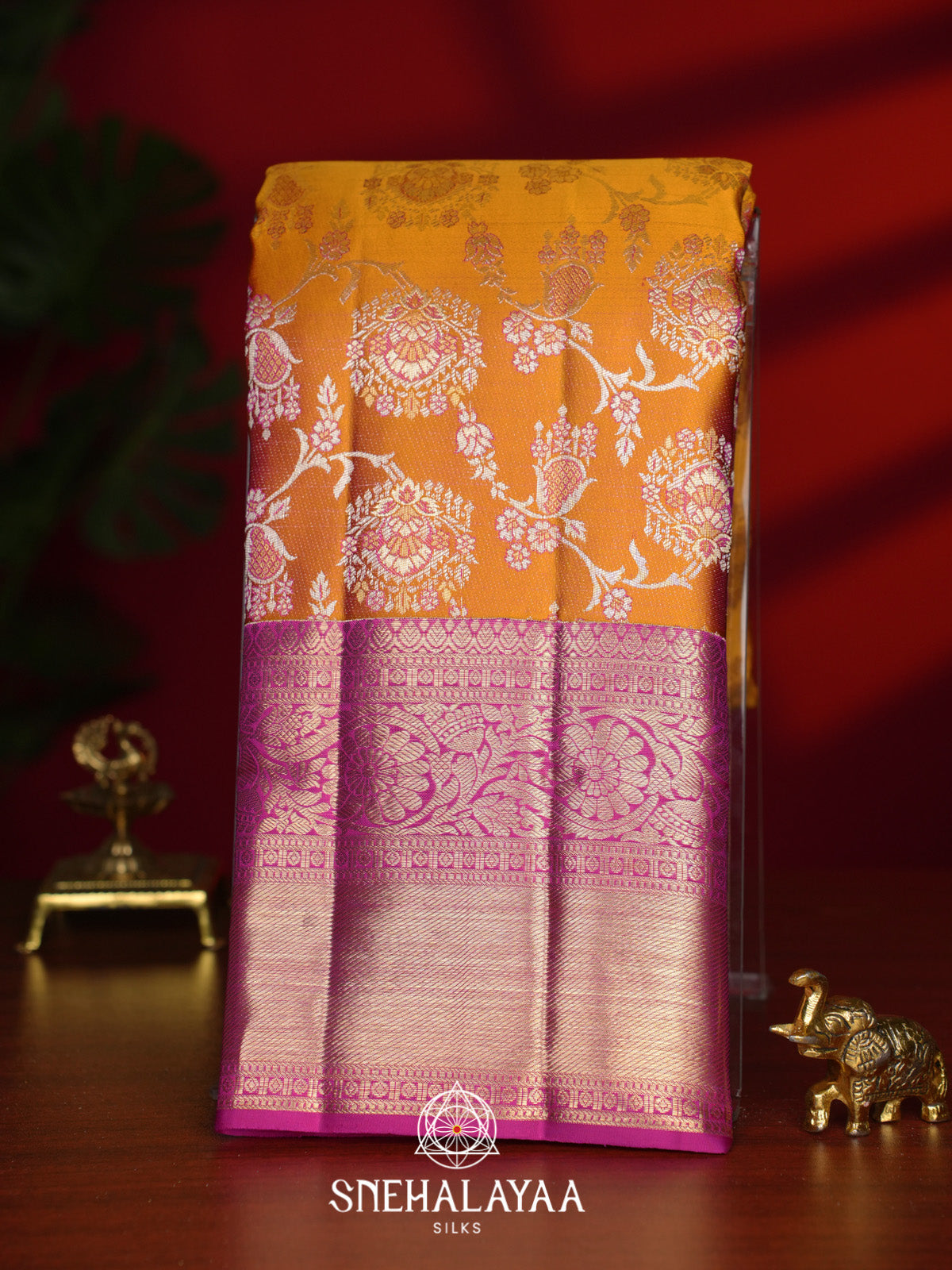 Orange Kanjivaram Silk Saree