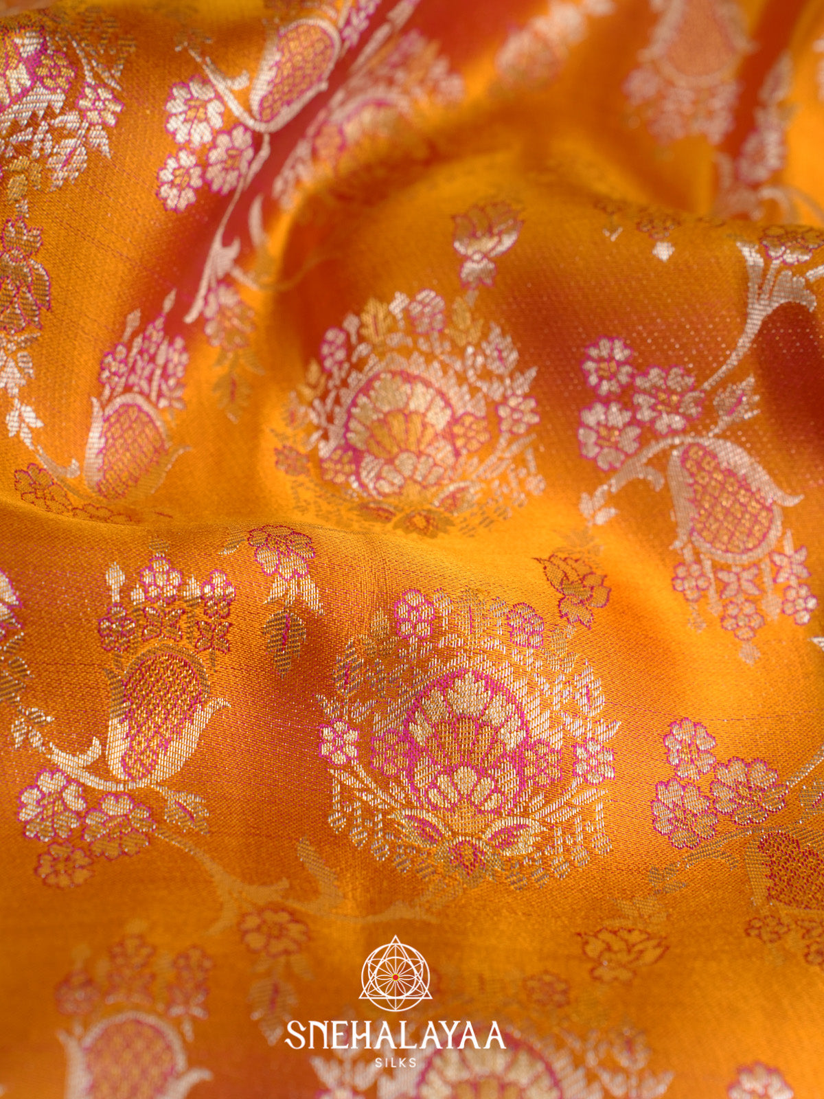 Orange Kanjivaram Silk Saree
