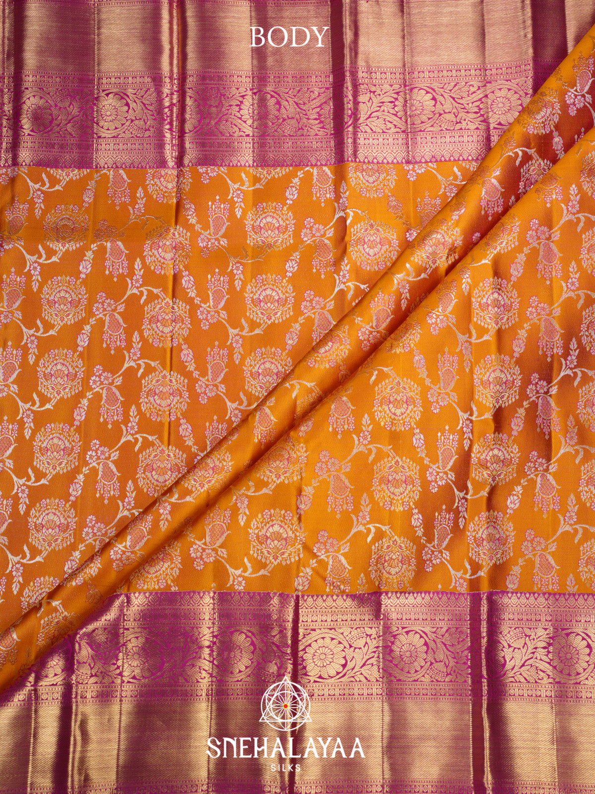 Orange Kanjivaram Silk Saree