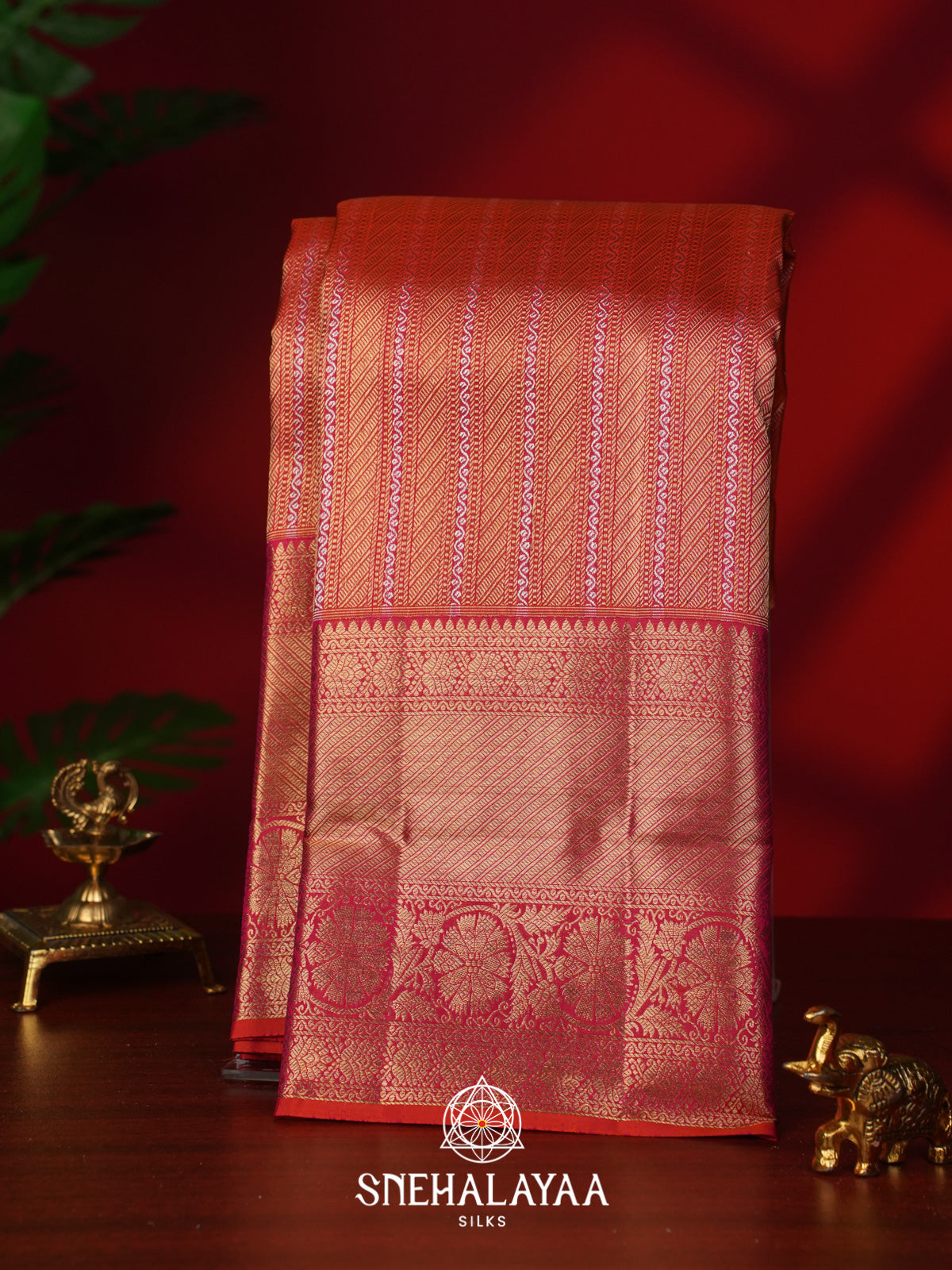Orange Kanjivaram Silk Saree