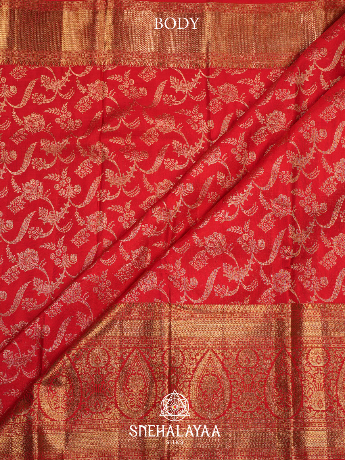 Rust Orange Kanjivaram Silk Saree
