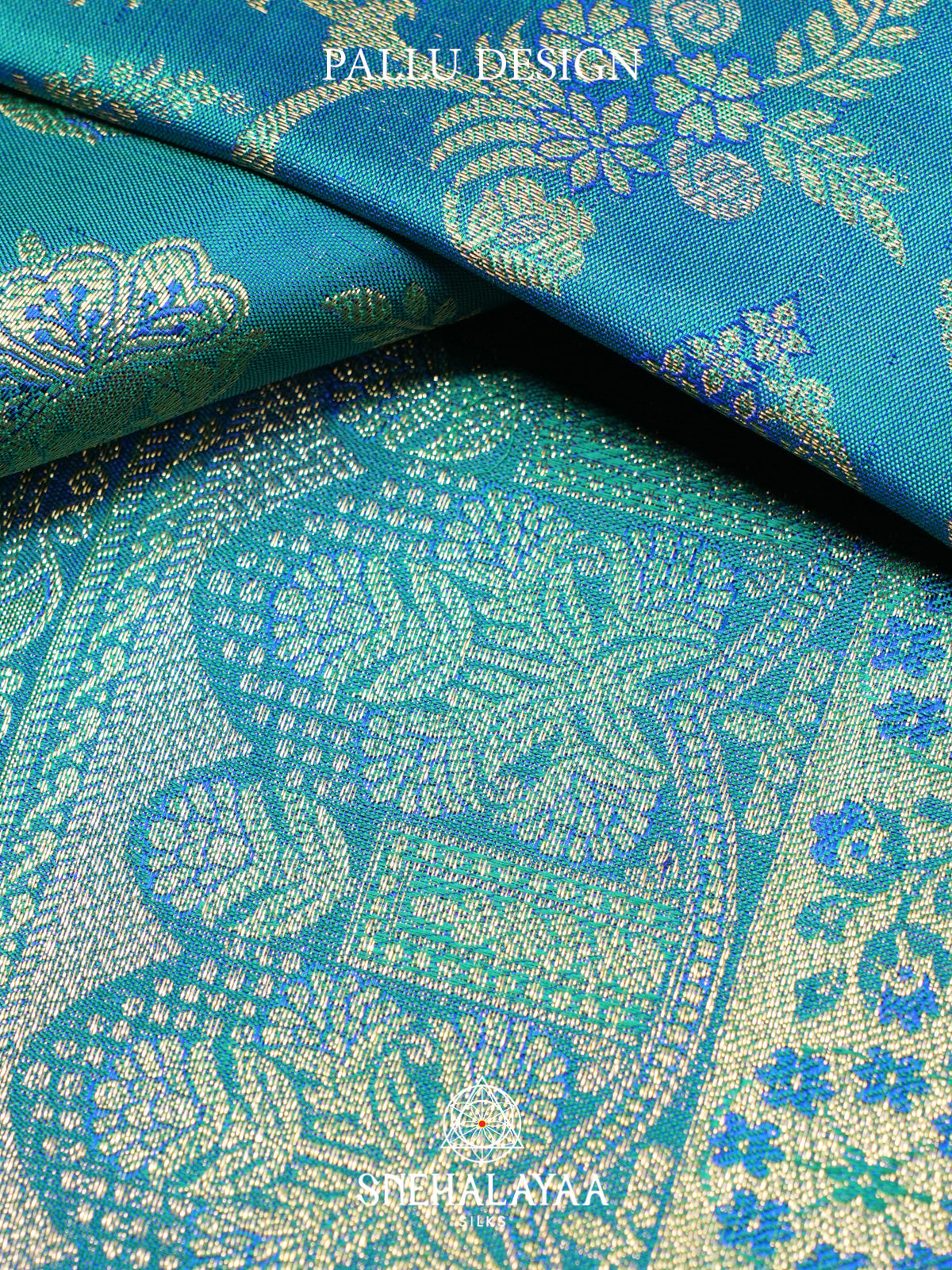 Teal Blue Kanjivaram Silk Saree