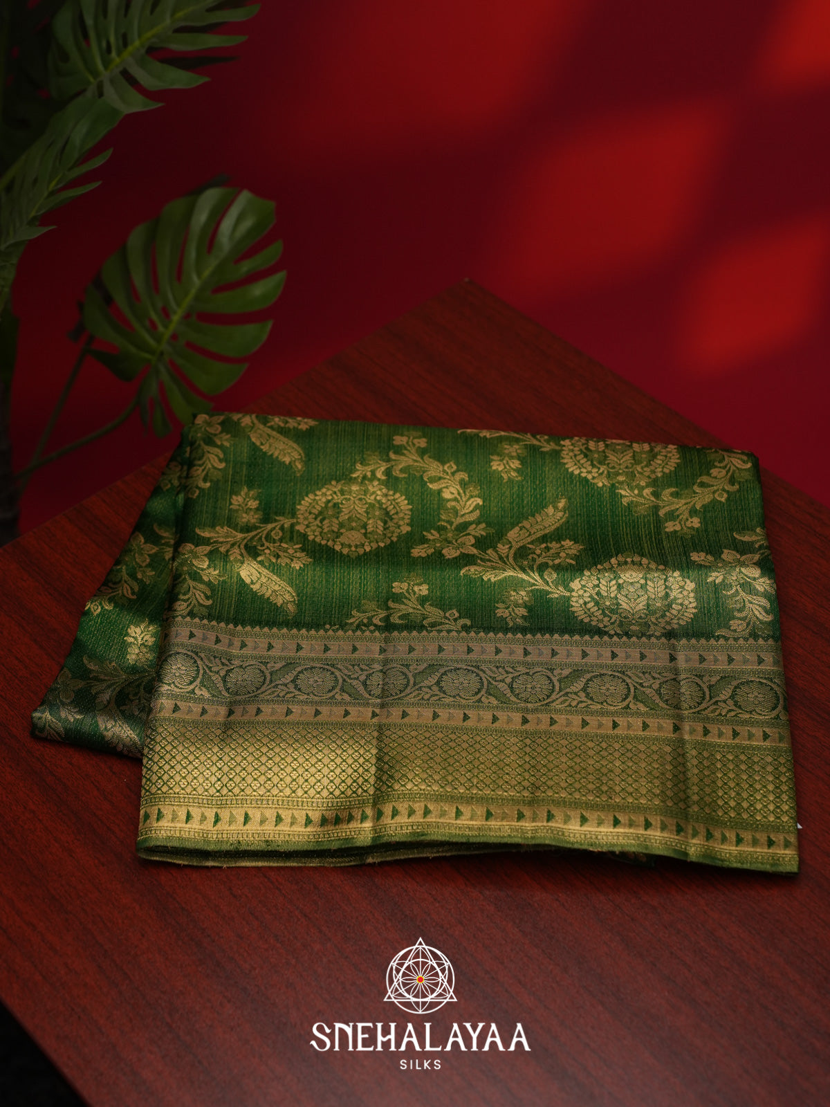 Emerald Green Kanjivaram Silk Saree
