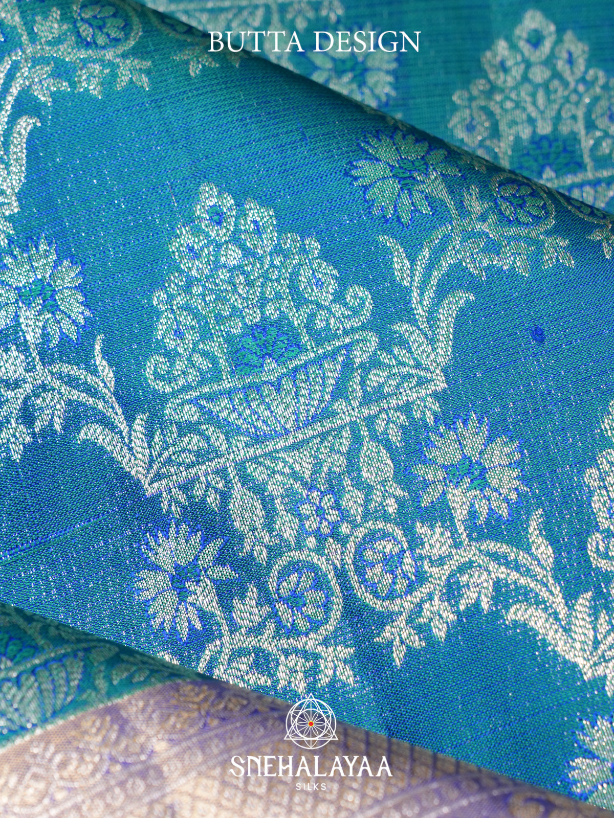 Teal Blue Kanjivaram Silk Saree