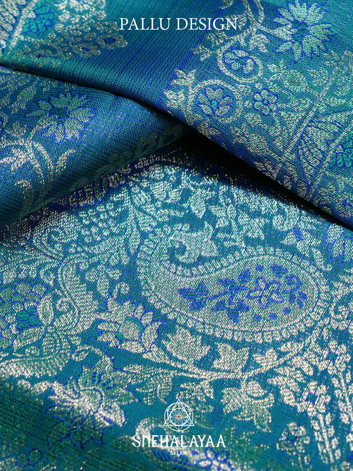 Teal Blue Kanjivaram Silk Saree